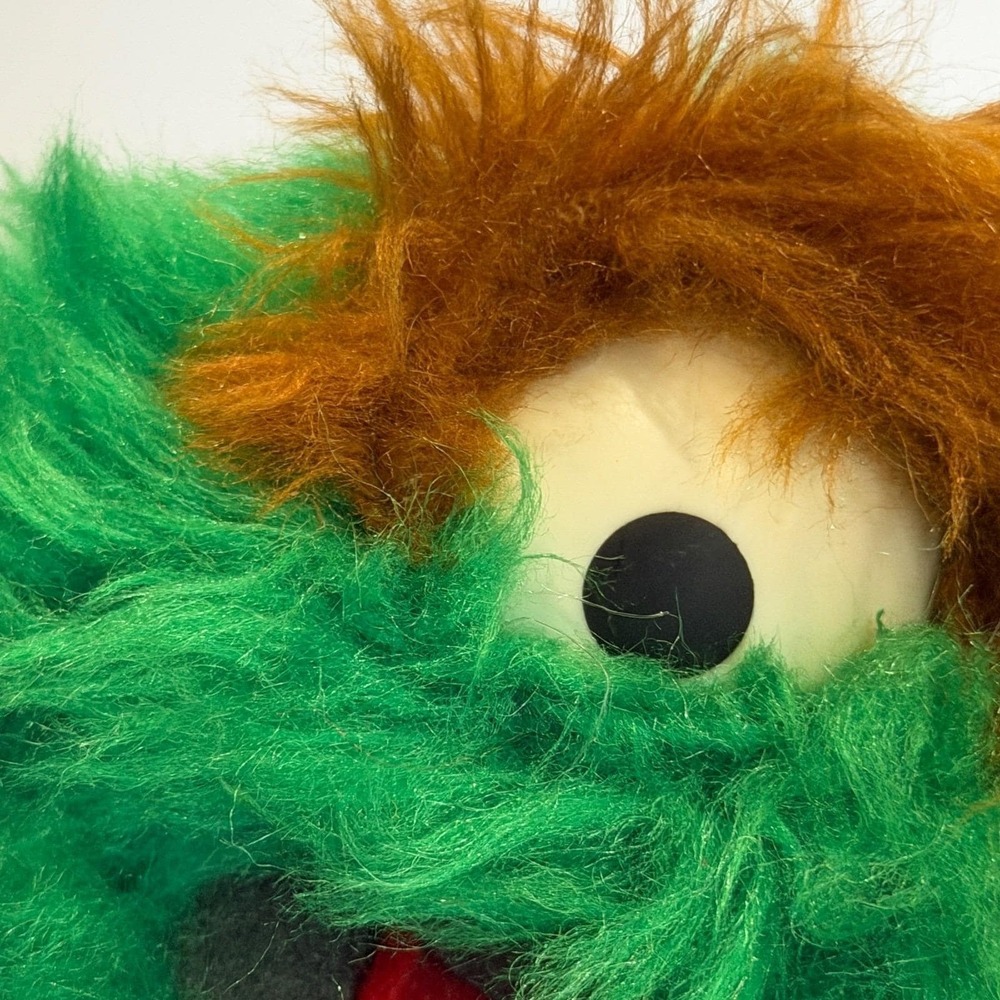 Vtg 1970s Knickerbocker Oscar the Grouch Talking Pull‎ String Plush Toy 14"